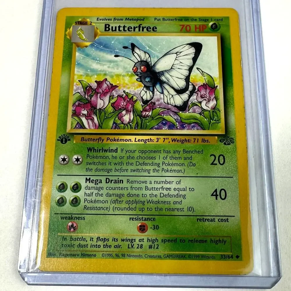 Pokemon TCG Butterfree 33/64 Jungle Set First Edition Excellent Condition